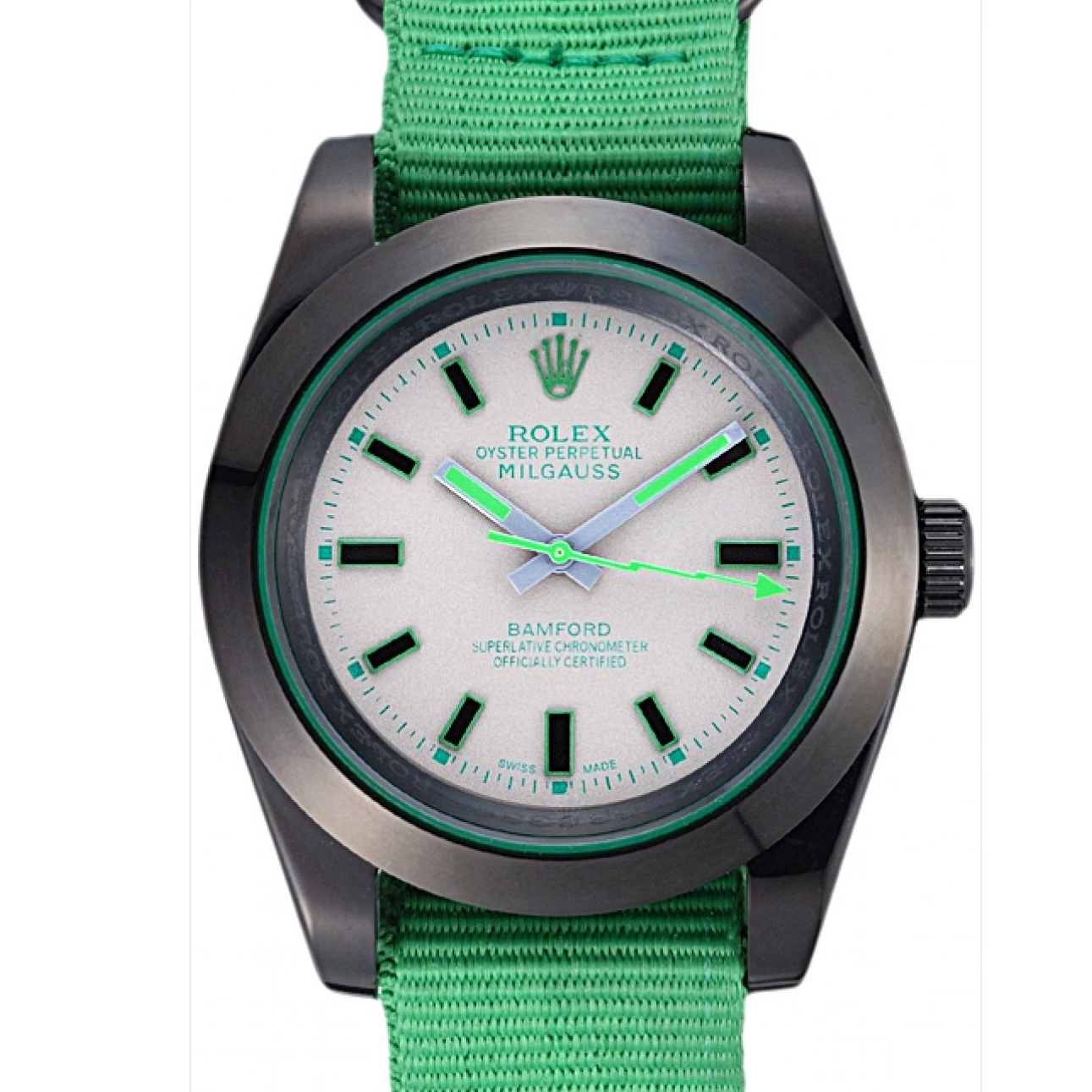 Rolex aaa copy Rolex Milgauss Strap Bamford Green 622004 Nylon 0719
